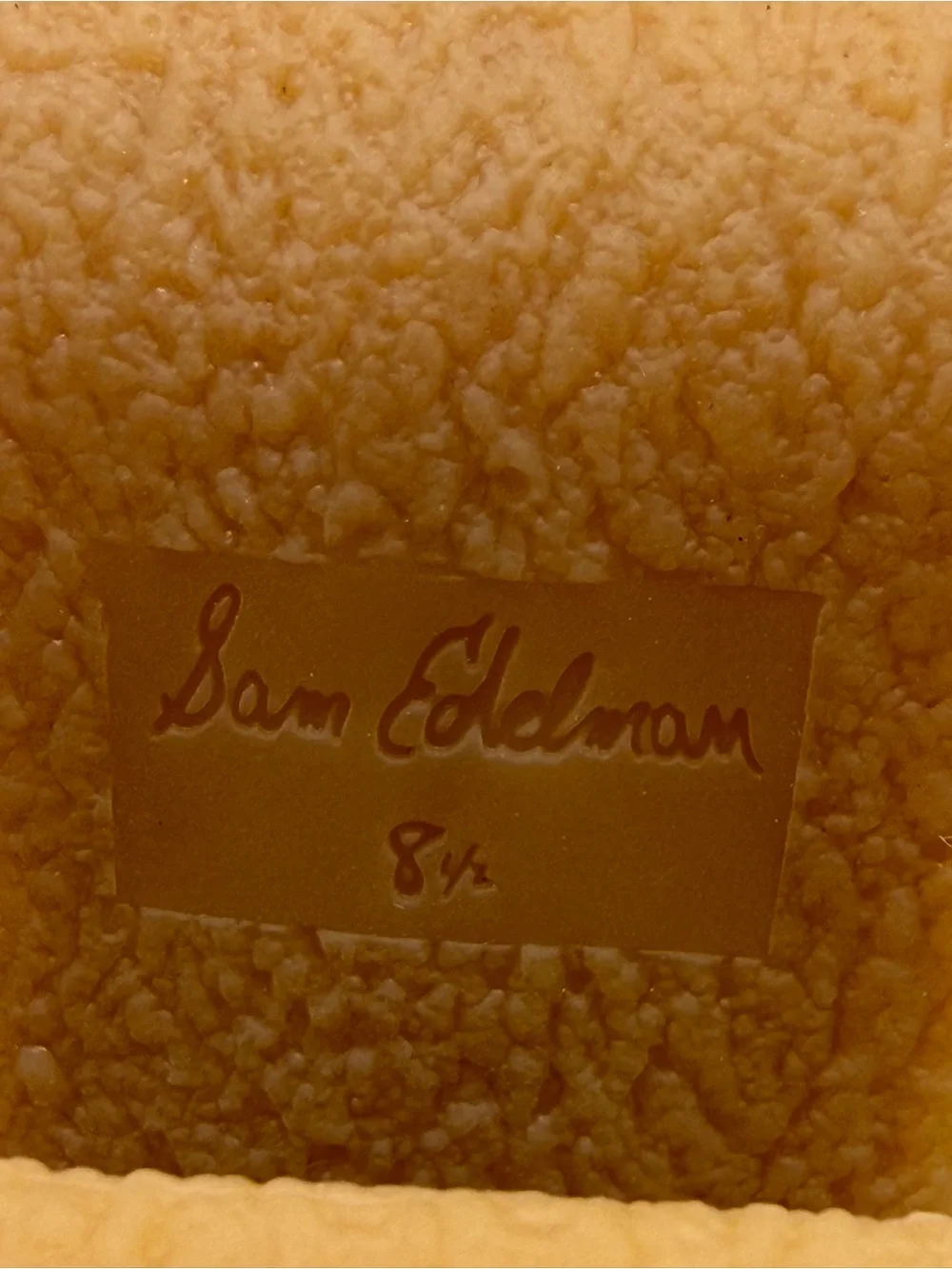 Sam Edelman Tan Suede Shearling Platform Ankle Boots